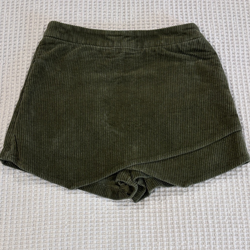Altar'd State Olive Green Corduroy Skort